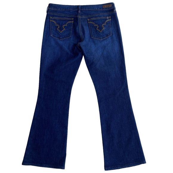 Buffalo David Bitton Fellow Mid rise Women's 31 Flared Leg Stretch Blue Boho - Picture 2 of 12